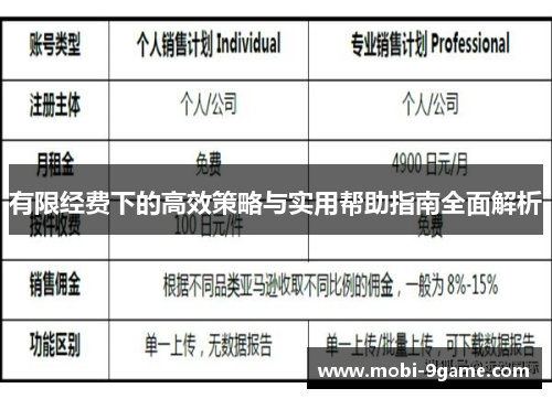 有限经费下的高效策略与实用帮助指南全面解析