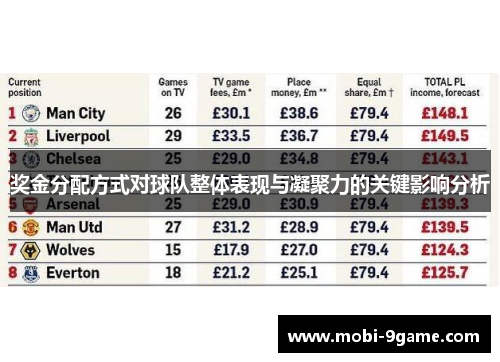奖金分配方式对球队整体表现与凝聚力的关键影响分析 奖金分配方式对球队整体表现与凝聚力的关键影响分析